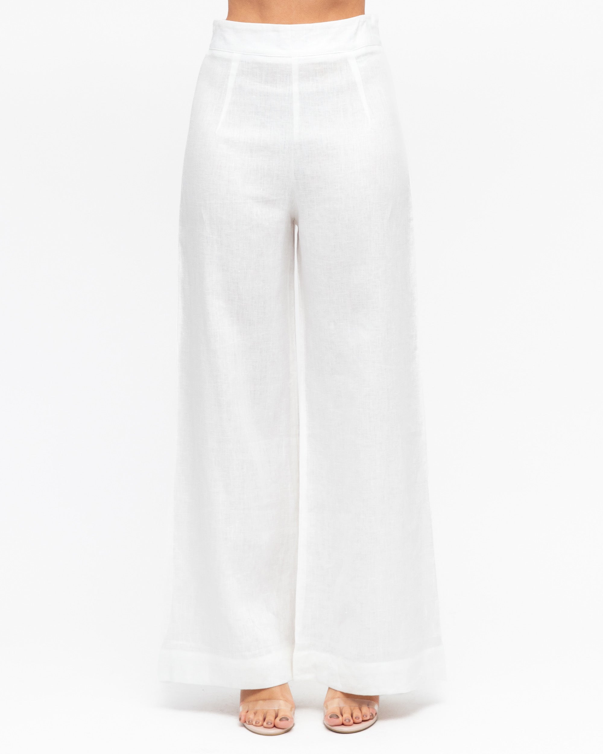 ARCHICO LINEN PANTS - White