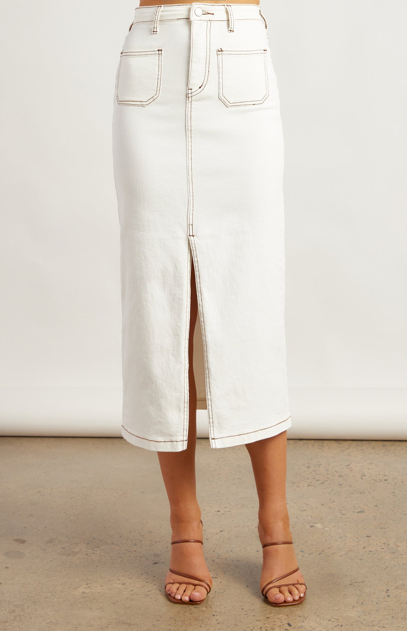 TINA DENIM SKIRT - White