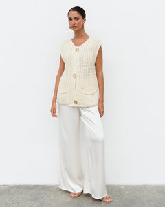 TAYLEN KNIT VEST - Cream