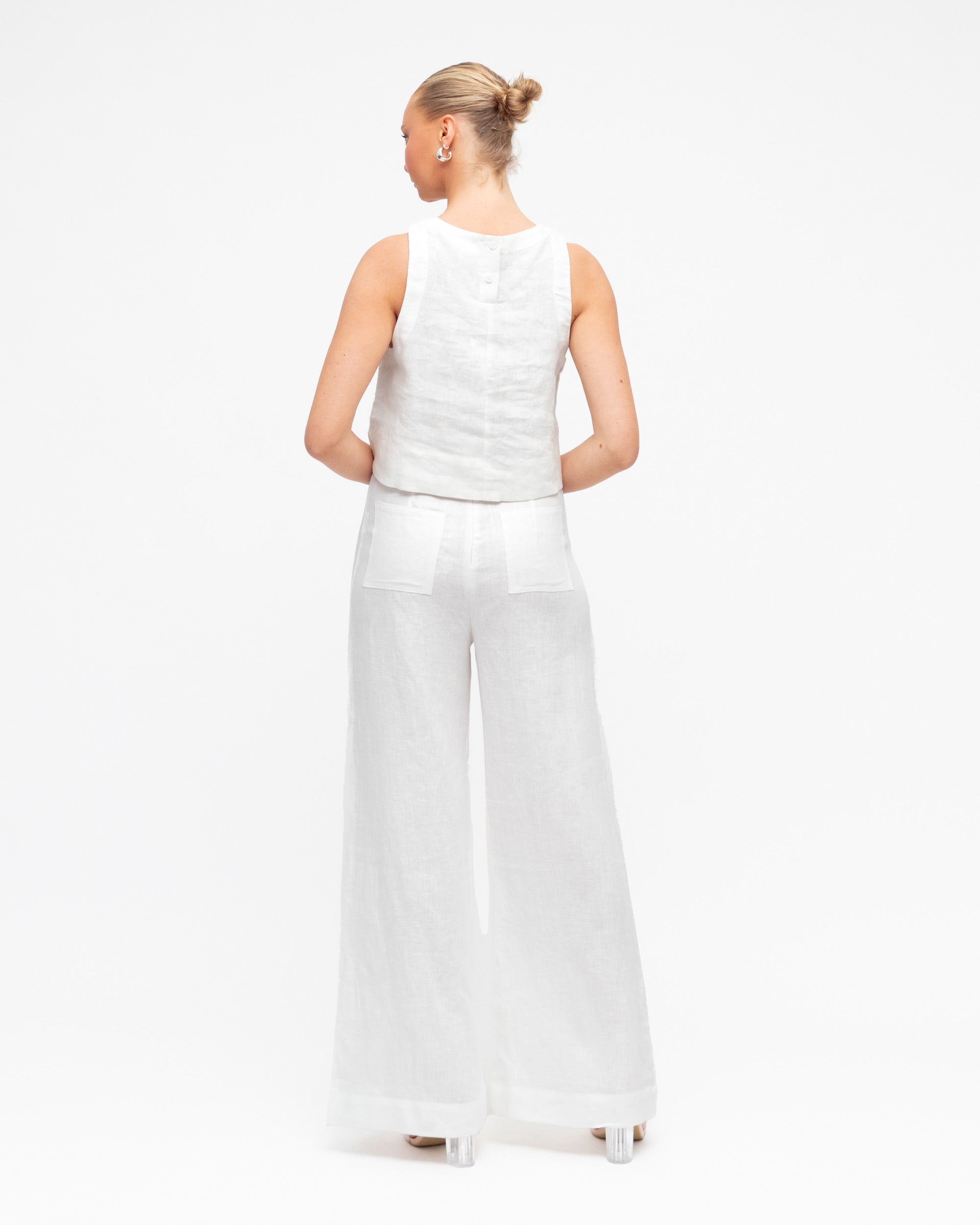 ARCHICO LINEN PANTS - White