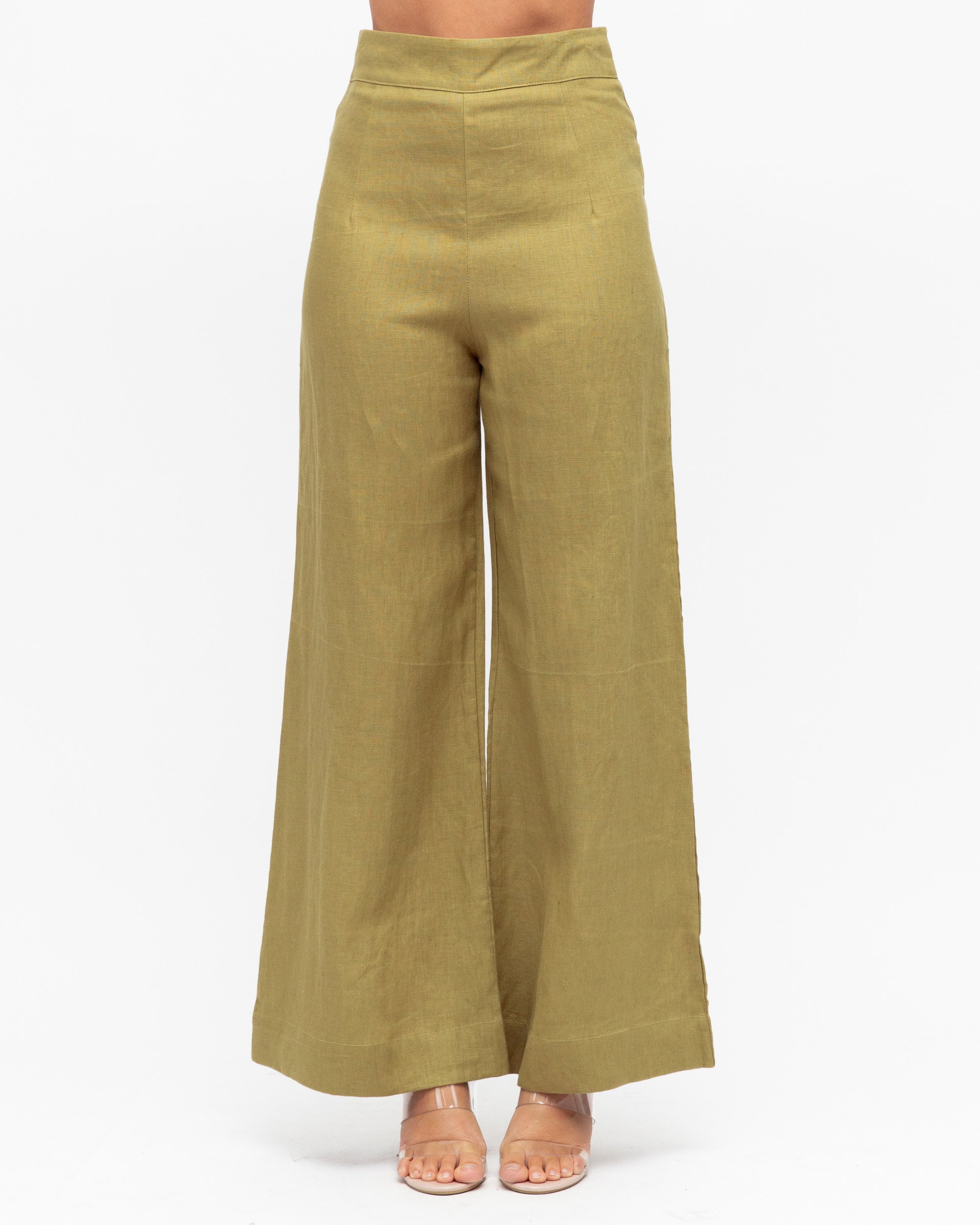 ARCHICO LINEN PANTS - Olive