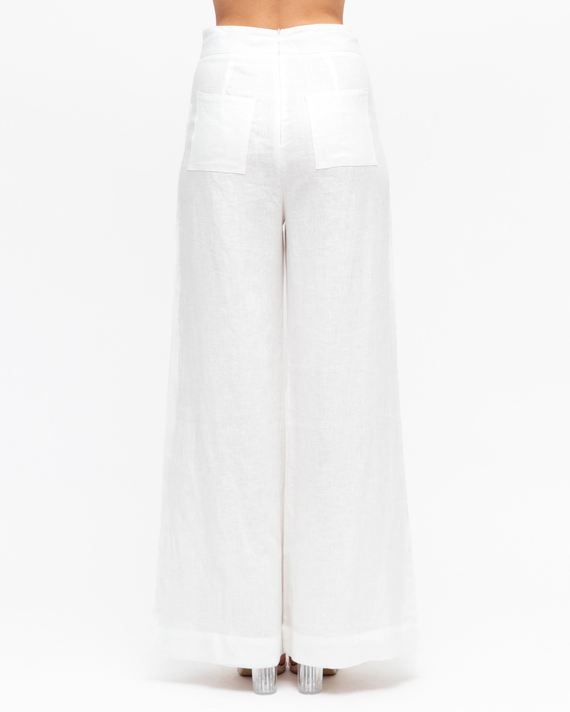 ARCHICO LINEN PANTS - White