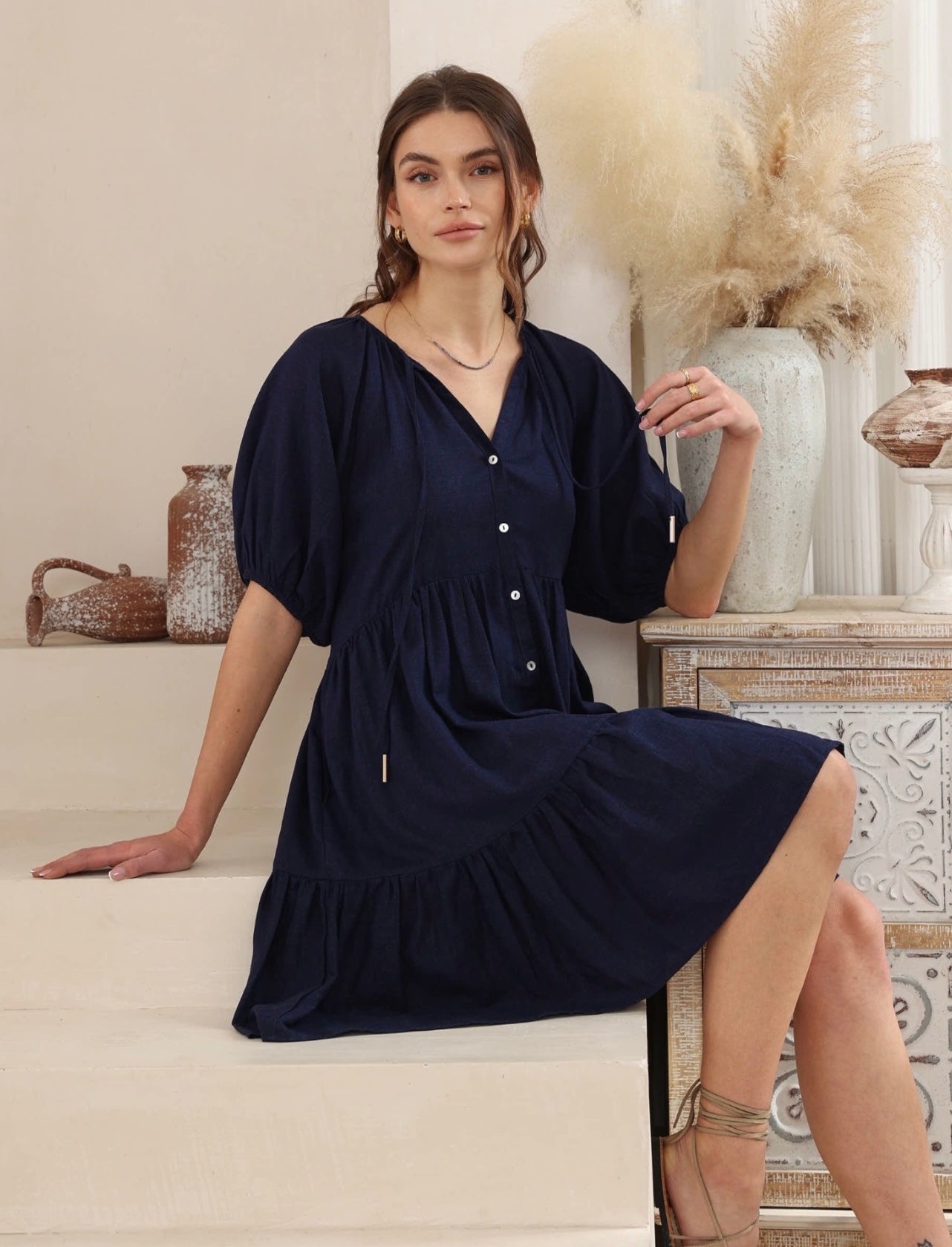 RHODES DRESS - Navy