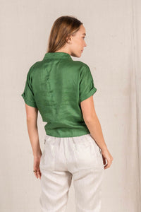 GUS LINEN SHIRT FERN GREEN