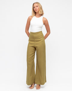 ARCHICO LINEN PANTS - Olive