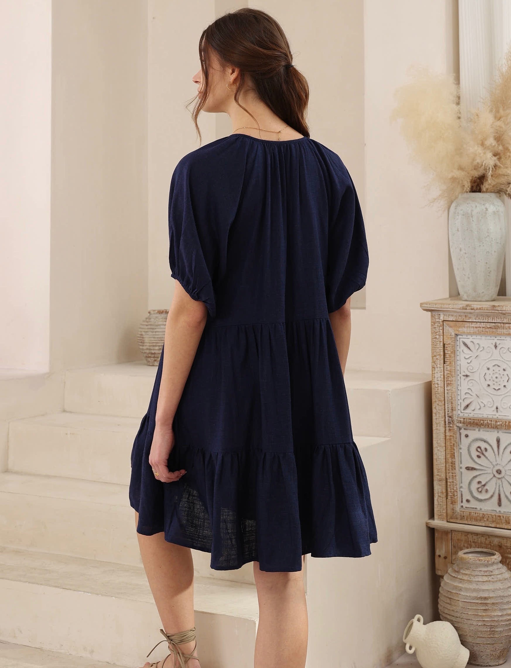 RHODES DRESS - Navy