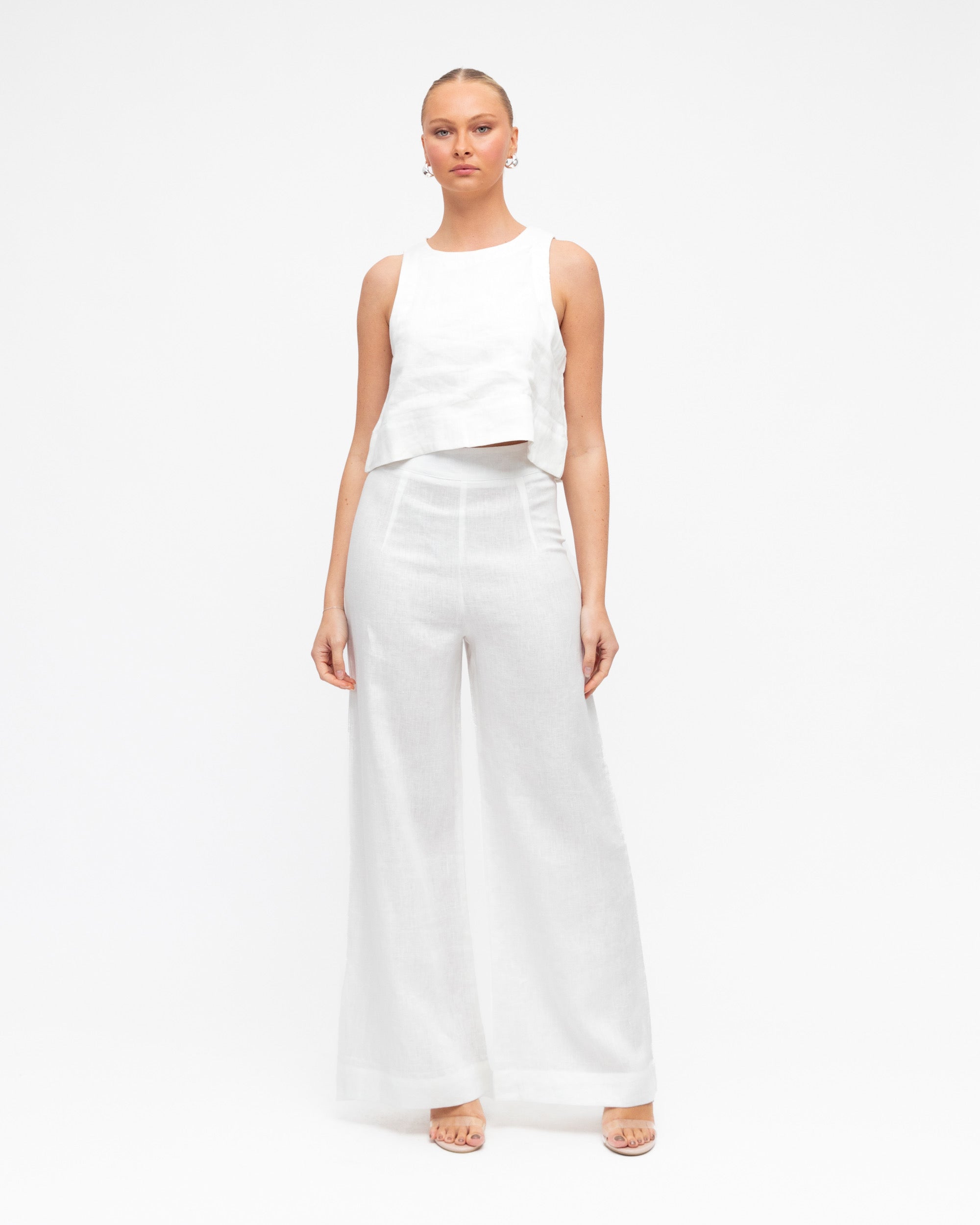 ARCHICO LINEN PANTS - White