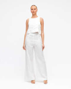 ARCHICO LINEN PANTS - White