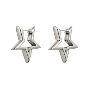 RINTA STAR HOOPS - Silver